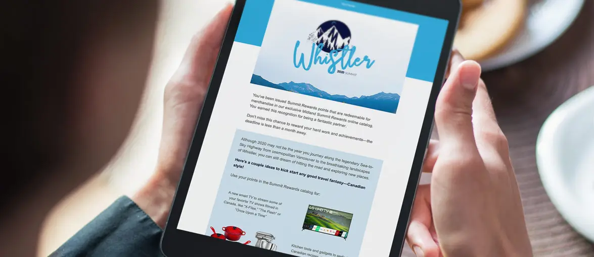 incentive award winner browsing catalog options on ipad
